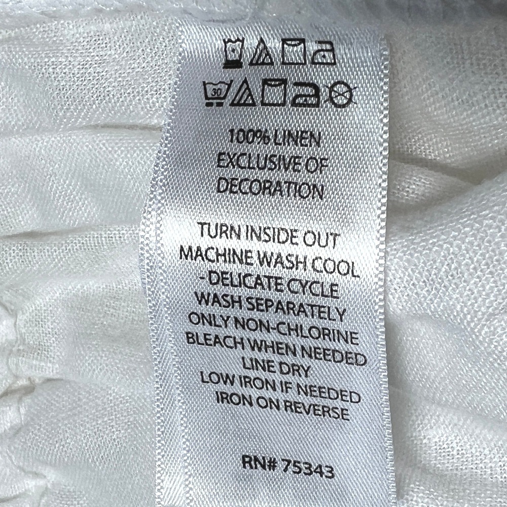Joie Linen Pants Womens Medium White Wide Leg Coastal Beach Boho Chic Vacation - Picture 5 of 11